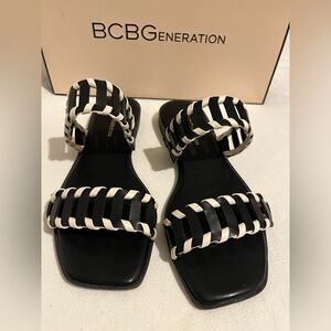 BCBGeneration
Women's Lemah Woven Double Band Slide Flat Sandals